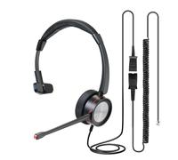MKJ Phone Headset with Microphone Corded RJ9, One Ear Office Headphone Noise Cancelling for Call Center Home Desk Phone Avaya 1408 5420 9508 Polycom VVX400 Aastra 6753i Fanvil