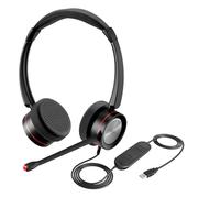 MKJ USB Headset with Microphone for Office, Wired Computer Headset for Business Calls, Noise Canceling Call Center Headphone for PC, Laptop, Zoom, Teams, Webinars, Softphones, Virtual Learning