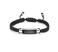 MKJFRLLSA Adjustable Cremation Urn Bracelet for Ashes for Loved One,Always in My Heart Braided Urn Bracelet Keepsake Jewelry for Women Men