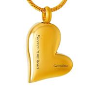 MKJFRLLSA Always in My Heart Custom Stainless Steel Heart Cremation Souvenir Pendant for Ashes Urn Memorial Necklace