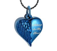 MKJFRLLSA Always In My Heart Customized Cremation Pendant Necklace With Heart Small Urns For Human/Pet Ashes Openable Pendants Jewelry