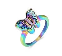 MKJFRLLSA Butterfly Cremation Jewelry Ring Holds Loved Ones Ashes Urn Finger Ring for Ashes for Women Memorial Keepsake Jewelry
