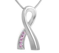 MKJFRLLSA Cremation Ashes Jewelry Inlay Purple/Pink Zircon Urn Necklace for Ashes Bow knot Memorial Urn Pendant for Human Pet