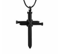 MKJFRLLSA Cremation cross jewelry necklace with hollow ball commemorative lock, pendant jar, human commemorative jewelry
