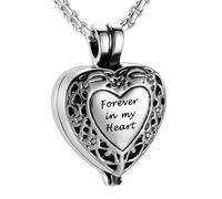 MKJFRLLSA Cremation Jewelry Always in My Heart Memorial Urn Necklace for Ashes Perfume Locket Cremation Urns Keepsake Pendant