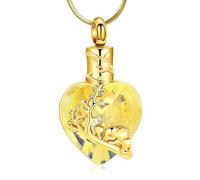 MKJFRLLSA Cremation Jewelry Blue Heart Urn Ashes Necklace for Women Elephant Pendant Ashes Keepsake Holder