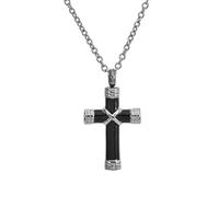 MKJFRLLSA Cremation Jewelry for Ashes for Human Keepsake Stainless Steel Cross Memorial Pendant Cremation Urn Necklace for Human Ashes