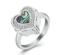 MKJFRLLSA Cremation Jewelry for Ashes Heart with Angel Wings Urn Ring Shell Finger Ring Loved Ones Keepsake for Women