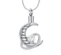 MKJFRLLSA Cremation Jewelry for Ashes I Love You to The Moon and Back Urn Necklace Keepsake Birthstone Pendant Memorial Gifts for Women