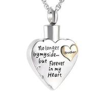 MKJFRLLSA Cremation Jewelry for Ashes Pendant Engraving No Longer by My Side but forever in my heart Memorial Urn Necklace for Human/Pet