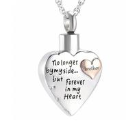 MKJFRLLSA Cremation Jewelry for Ashes Pendant Engraving No Longer by My Side but forever in my heart Memorial Urn Necklace for Human/Pet