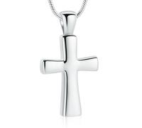 MKJFRLLSA Cremation Jewelry for Ashes Remembrance Cross Locket Necklace Memorial Urn Pendant Stainless Steel Keepsake Jewelry