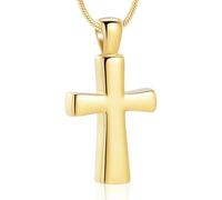 MKJFRLLSA Cremation Jewelry for Ashes Remembrance Cross Locket Necklace Memorial Urn Pendant Stainless Steel Keepsake Jewelry