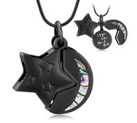 MKJFRLLSA Cremation Jewelry for Ashes Star Moon Urn Necklaces Memorial Pendant Keepsake Gifts Funeral Ashes Holder Collarbone Necklace