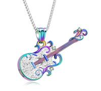 MKJFRLLSA Cremation Jewelry Guitar Urn Necklace for Ashes for Dad Cremation Pendant Ashes Holder Memorial Keepsake Urn Necklace for
