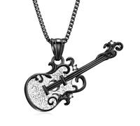 MKJFRLLSA Cremation Jewelry Guitar Urn Necklace for Ashes for Dad Cremation Pendant Ashes Holder Memorial Keepsake Urn Necklace for