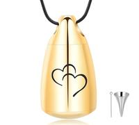 MKJFRLLSA Cremation jewelry guitar urn necklace with hollow ball commemorative lock, pendant urn jar, human souvenir jewelry
