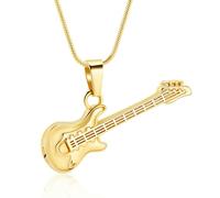 MKJFRLLSA Cremation jewelry guitar urn necklace with hollow ball commemorative lock, pendant urn jar, human souvenir jewelry