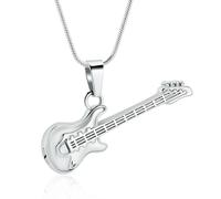 MKJFRLLSA Cremation jewelry guitar urn necklace with hollow ball commemorative lock, pendant urn jar, human souvenir jewelry