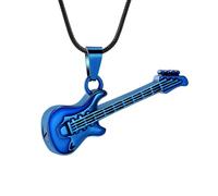 MKJFRLLSA Cremation jewelry guitar urn necklace with hollow ball commemorative lock, pendant urn jar, human souvenir jewelry