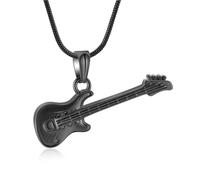 MKJFRLLSA Cremation jewelry guitar urn necklace with hollow ball commemorative lock, pendant urn jar, human souvenir jewelry