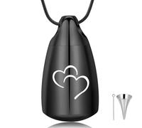 MKJFRLLSA Cremation jewelry guitar urn necklace with hollow ball commemorative lock, pendant urn jar, human souvenir jewelry