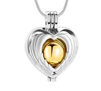 MKJFRLLSA Cremation Jewelry Heart Hollow Ball Urn Necklace for Ashes Memorial Urn Pendant for Humans Dog's Cat's Ashes Keepsake Gift
