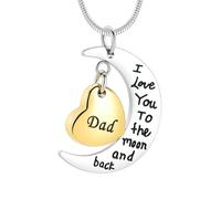 MKJFRLLSA Cremation Jewelry Urn Necklace for Ashes I Love You to The Moon and Back Keepsake Pendant Ashes Locket