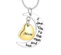 MKJFRLLSA Cremation Jewelry Urn Necklace for Ashes I Love You to The Moon and Back Keepsake Pendant Ashes Locket