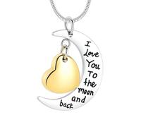MKJFRLLSA Cremation Jewelry Urn Necklace for Ashes I Love You to The Moon and Back Keepsake Pendant Ashes Locket