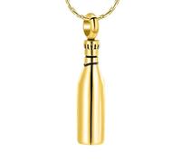 MKJFRLLSA Cremation Jewelry Wine Bottle Ashes Urn Necklace Stainless Steel Memorial Pendant Keepsake