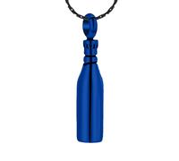 MKJFRLLSA Cremation Jewelry Wine Bottle Ashes Urn Necklace Stainless Steel Memorial Pendant Keepsake