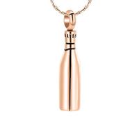 MKJFRLLSA Cremation Jewelry Wine Bottle Ashes Urn Necklace Stainless Steel Memorial Pendant Keepsake