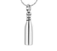 MKJFRLLSA Cremation Jewelry Wine Bottle Ashes Urn Necklace Stainless Steel Memorial Pendant Keepsake