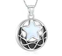 MKJFRLLSA Cremation Necklace for Ashes Moon Star Charm Cremation Urn Pendant Ashes Memorial Necklace for Woman