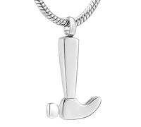 MKJFRLLSA Cremation Stainless Steel Tool Urn Necklace Memorial Funeral Keepsake Jewerly Men`s Urn Necklace Hammer Wrench Urn