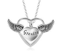 MKJFRLLSA Cremation Urn Necklace Jewelry A Piece of My Heart Lives in Heaven Carved Keepsake Memorial Pendant for Mom Dad