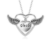 MKJFRLLSA Cremation Urn Necklace Jewelry A Piece of My Heart Lives in Heaven Carved Keepsake Memorial Pendant for Mom Dad