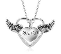 MKJFRLLSA Cremation Urn Necklace Jewelry A Piece of My Heart Lives in Heaven Carved Keepsake Memorial Pendant for Mom Dad