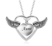 MKJFRLLSA Cremation Urn Necklace Jewelry A Piece of My Heart Lives in Heaven Carved Keepsake Memorial Pendant for Mom Dad