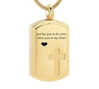MKJFRLLSA Cross Cremation Jewelry For Ashes Engraved has you in his arms,I have you in my Heart Memorial Urn Necklace For Human/Pet