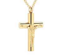 MKJFRLLSA Cross Cremation Jewelry for Ashes Stainless Steel Urn Necklace for Ashes for Human/Pet Keepsake Urn Pendant Ashes Locket