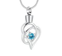 MKJFRLLSA Crystal Urn Necklace for Ashes Heart Cremation Jewelry Memorial Human Pet Ashes Pendant Keepsake Necklace for Women Men
