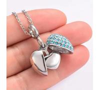MKJFRLLSA Custom Engraved Stainless steel Cremation Jewelry Angel Wings Heart Urn Pendant for Ashes Crystal Memorial Jewelry can open