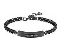 MKJFRLLSA Customize chain Urn Bracelet Memorial Keepsake With Strip Stainless Steel Urns For Ashes Always In My Heart Cremation Jewelry