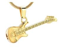 MKJFRLLSA Electronic Guitar Cremation Jewelry For Ashes Pendant Stainless Steel Music Enthusiast Keepsake Memorial Urns Necklaces