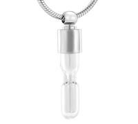 MKJFRLLSA Eternal Hourglass Cremation Jewelry For Human Pet Ashes Glass Tube Unisex Memorial Pendant Necklace Ashes Locket Urn Jewelry