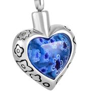 MKJFRLLSA Glass Heart Shape Cremation Urn Necklace Memorial Jewelry Stainless steel Ashes Urns Keepsake Funeral gift