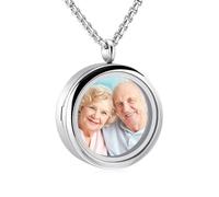 MKJFRLLSA Glass Pendant Cremation Jewelry to Hold Loved One Ashes Photo Keepsake Memorial Urn Locket Women Men Necklace
