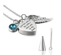 MKJFRLLSA God has You in his arms with Angel Wing Charm Cremation Ashes Jewelry Keepsake Memorial Urn Necklace with Birthstone Crystal